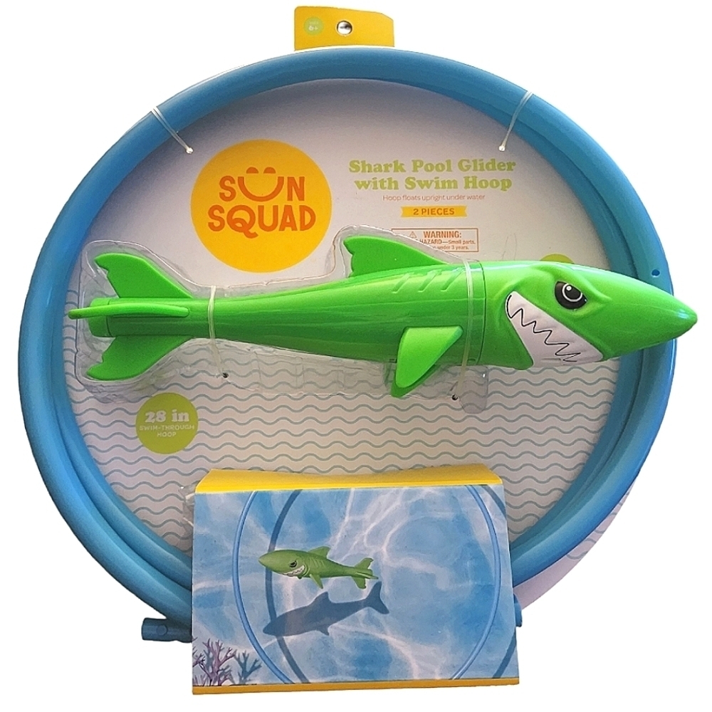 💖 Shark Pool Glider with Swim Hoop